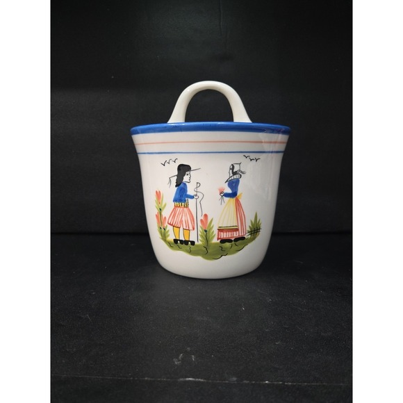 Boston Warehouse Trading Corp Ceramic Wall Pocket Dutch Man And Woman - Picture 1 of 8